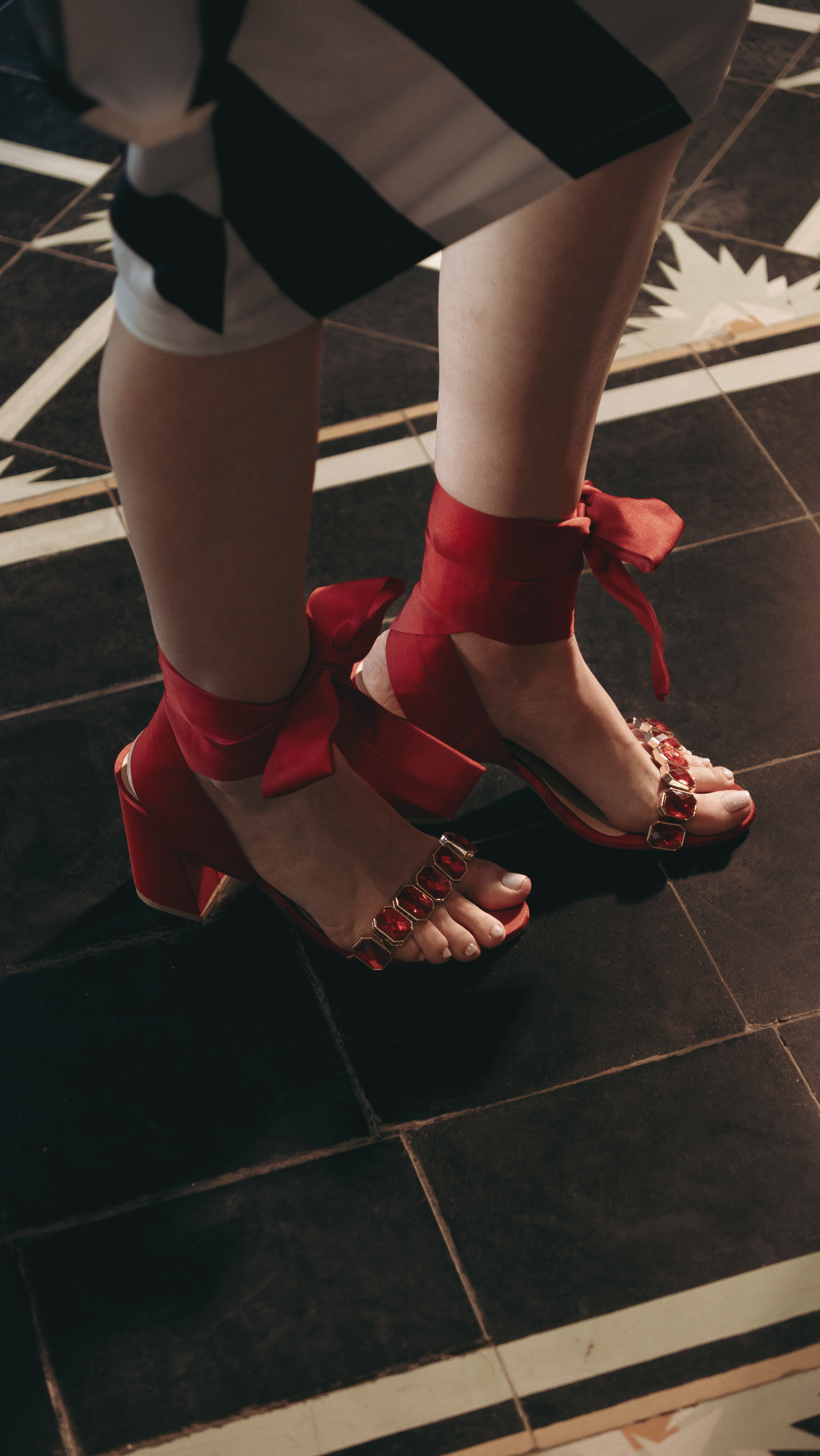 Crimson red sandals